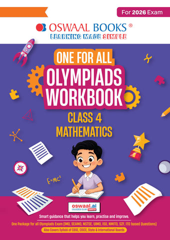 One For All Olympiads Workbook Class 4 Maths | Questions for SOF IMO & Other Olympiad Exams 2026 | With Sample Practice Papers & Oswaal.AI