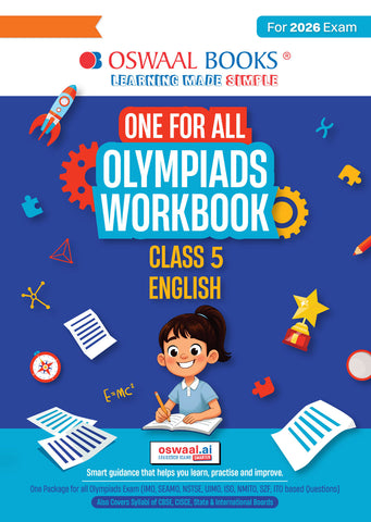One For All Olympiads Workbook Class 5 English | Questions for SOF IEO & Other Olympiad Exams 2026 | With Sample Practice Papers & Oswaal.AI