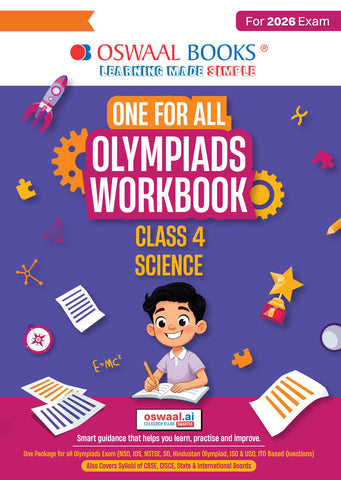 One For All Olympiads Workbook Class 4 Science | Questions for SOF NSO & Other Olympiad Exams 2026 | With Sample Practice Papers & Oswaal.AI