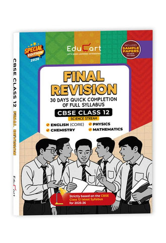 Educart CBSE Class 12 Final Revision Book 2026 - Mathematics + Physics + Chemistry + English Core (30 Days Quick Completion of Full Syllabus for 2025-26 Exam)