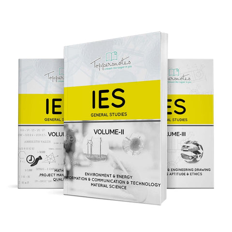 TOPPERSNOTES IES/GATE Hand Written Notes General Studies Exam Preparation Study Material Notes Set of 3 Books (Latest Edition in English)