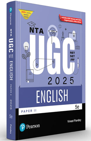 Pearson NTA UGC NET Paper 2 English 2025 | SET, JRF | Includes 2025 January & 2024 August Papers fully solved | 2820+ Practice Questions | Previous ... Questions Based Upon Units | 5th Edition