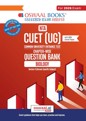 Oswaal NTA CUET (UG) Chapter-wise Question Bank Biology For 2026 Exam (as per latest 27 Dec., notification) | PYQs & 500+ NCERT aligned MCQs |With Oswaal AI