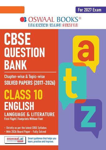 Oswaal CBSE Question Bank for Class 10 English Language & Literature | Chapter-wise and Topic-wise: Solved Papers (2017-2026) | Includes 2026 Papers- ... With Mind Maps & Revision Notes For 2027 Exam
