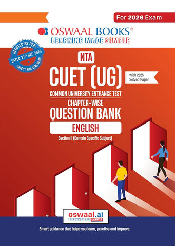 Oswaal NTA CUET (UG) Chapter-wise Question Bank English For 2026 Exam (as per latest 27 Dec., notification) | PYQs & 500+ NCERT aligned MCQs |With Oswaal AI