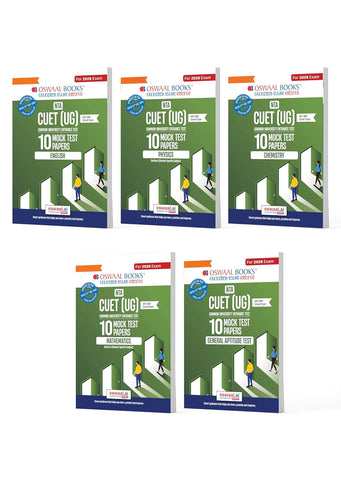 Oswaal NTA CUET (UG) Mock Test Papers | English, Physics, Chemistry, Maths & General Aptitude Test (Set of 5 Books) | For 2026 Exam | Includes 2025 Paper- fully solved | With Oswaal AI