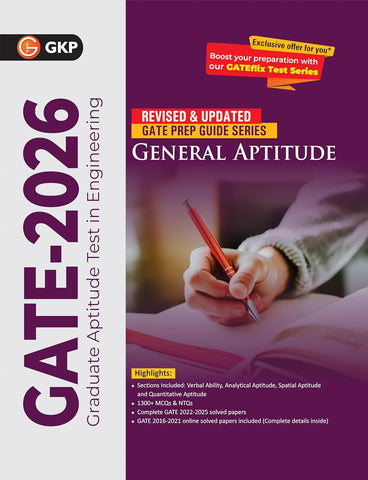 GKP GATE 2026 General Aptitude Guide | Solved PYQs Papers 2022–2025 | Chapter-Wise Theory | 1300+ MSQ & NTQs Bank Practice for Exam Success | Must-Have for All Streams | With GATEflix Test Series