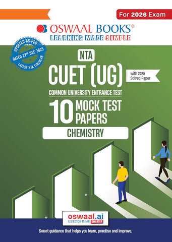 Oswaal NTA CUET (UG) 10 Mock Test Papers Chemistry For 2026 Exam (Section –II) (as per latest 27 Dec., notification) | 500+ MCQs for Practice | Includes 2025 Paper- fully solved | With Oswaal AI