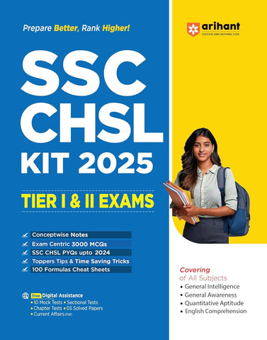 Arihant SSC CHSL Kit 2025 | Tier I and II Exams | Complete Guide with 3000+ MCQs, Previous Year Questions, Concept Notes, Formula Sheets & Expert Tips | Preparation Book for SSC CHSL Exam | English Medium