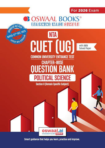 Oswaal NTA CUET (UG) Chapter-wise Question Bank Political Science For 2026 Exam (as per latest 27 Dec., notification) | PYQs & 800+ NCERT aligned MCQs |With Oswaal AI