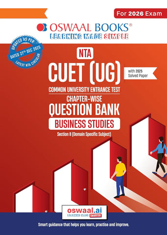 Oswaal NTA CUET (UG) Chapter-wise Question Bank Business Studies For 2026 Exam (as per latest 27 Dec., notification) | PYQs & 600+ NCERT aligned MCQs |With Oswaal AI