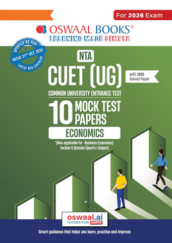 Oswaal NTA CUET (UG) 10 Mock Test Papers Economics For 2026 Exam (Section –II) (as per latest 27 Dec., notification) | 500+ MCQs for Practice | Includes 2025 Paper- fully solved | With Oswaal AI