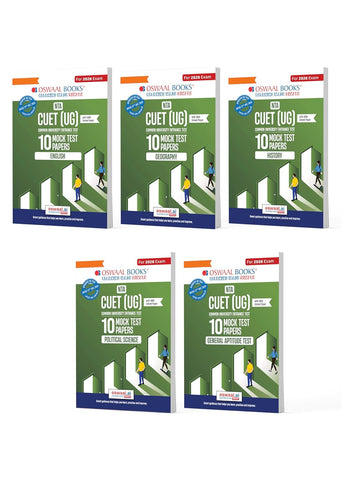 Oswaal NTA CUET (UG) Mock Test Papers | English, Geography, History, Political Science & General Aptitude Test (Set of 5 Books) | For 2026 Exam | Includes 2025 Paper- fully solved | With Oswaal AI