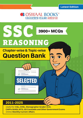 Oswaal SSC (Staff Selection Commission) Reasoning 3900+ MCQs Tier-1 | Chapter-wise & Topic-wise Question Bank (2011 to 2025) | For 2026 Exam