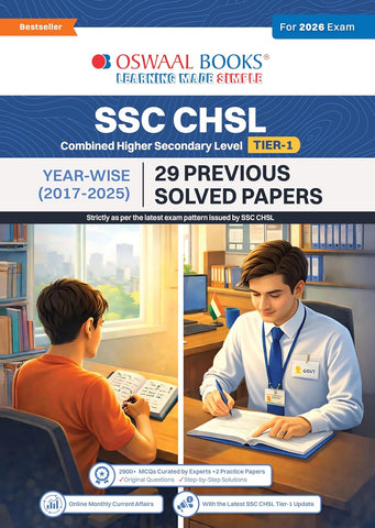 Oswaal SSC CHSL TIER-1 Combined Higher Secondary Level 29 Previous Solved Papers (2017-2025) For 2026 Exam