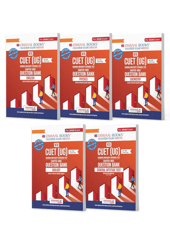 Oswaal NTA CUET (UG) Question Banks | Chapterwise & Topicwise | English, Physics, Chemistry, Biology & General Test | Set of 5 Books | Entrance Exam Preparation Books 2026
