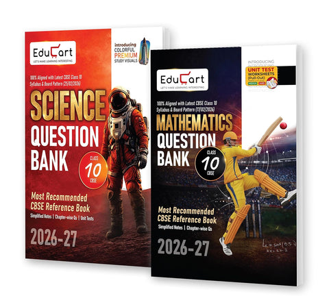Educart CBSE Question Bank Class 10 Bundle - Science and Mathematics 2026-27