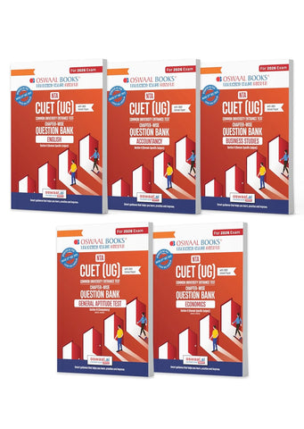 Oswaal NTA CUET (UG) Question Banks | Chapterwise & Topicwise | English, Accountancy, Business Studies, General Test & Economics | Set of 5 Books | Entrance Exam Preparation Books 2026