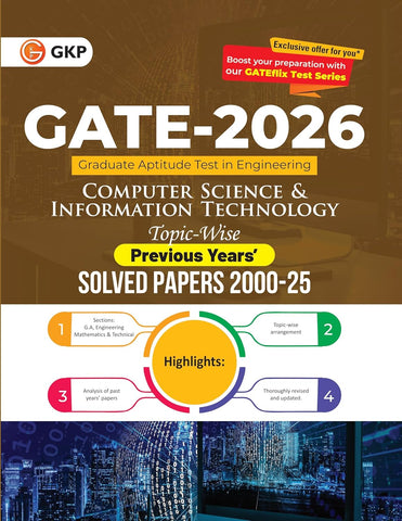 GKP GATE 2026 Computer Science and Information Technology | Topic Wise Solved Papers (2000-2025) | 26 Years’ PYQs| General Aptitude, Engineering Maths & Technical Section