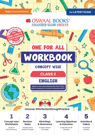 Oswaal One for All Workbook with Practice Worksheets Class 2 – English | As per NEP & NCF (NCERT) | Useful for CBSE & ICSE | Improve Reading Fluency, Handwriting & Vocabulary