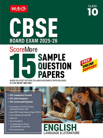 CBSE ScoreMore 15 Sample Question Papers Class 10 English Language and Literature For 2026 Board Exam
