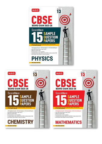 CBSE ScoreMore 15 Sample Papers CBSE Boards -Class 12 Physics, Chemistry, Mathematics Combo