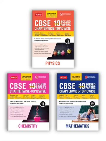 CBSE 10 Years (2025-2016) Chapterwise Topicwise Solved Papers Class 12 Physics, Chemistry and Mathematics (Set of 3 Books) – CBSE Champion For 2026 Exam | Video Solution of PYQs