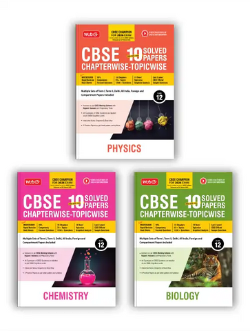 CBSE 10 Years (2025-2016) Chapterwise Topicwise Solved Papers Class 12 Physics, Chemistry and Biology (Set of 3 Books) – CBSE Champion For 2026 Exam | Video Solution of PYQs