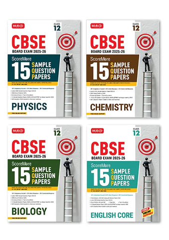MTG CBSE ScoreMore 15 Sample Papers CBSE Boards -Class 12 Physics, Chemistry, Biology and English Combo