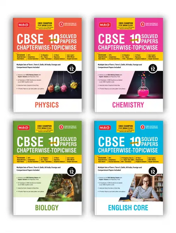 CBSE 10 Years (2025-2016) Chapterwise Topicwise Solved Papers Class 12 Physics, Chemistry, Biology and English (Set of 4 Books) – CBSE Champion For 2026 Exam | Video Solution of PYQs
