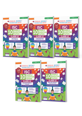 ISC 10 Sample Question Papers Class 12 (Set of 5 Books) Physics, Chemistry, Mathematics, English Paper 1 & 2 For 2026 Board Exam (Based On The Latest CISCE/ICSE Specimen Paper),With Competency-Based Questions, Mind Maps, On-Tips Notes