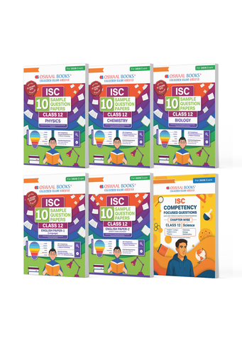 ISC Class 12, 10 Sample Question Papers + Competency Focussed Questions PCB- Physics, Chemistry, Biology, English-1, English-2 (Set of 6 Books) for 2026 Board Exams