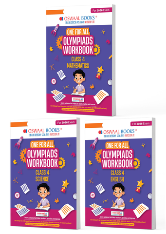 One For All Olympiad Workbook Class 4 (Set of 3 Books) Maths, Science & English For 2026 Exam