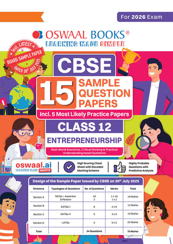 CBSE Sample Question Papers Class 12 English, Physics, Chemistry & Mathematics (Set of 4 Books) (For Board Exams 2026)