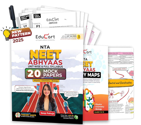 Educart Abhyaas New Pattern 20 NEET UG Mock Papers 2025   Full Syllabus & Unitwise | With Theory Maps Book | As per 25th January 2025 NTA Circular