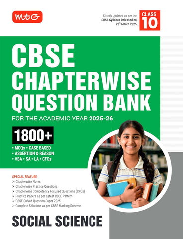 MTG CBSE Chapterwise Question Bank Class 10 Social Science For 2026 Board Exam | As Per Latest CBSE Syllabus Released on 28 March 2025