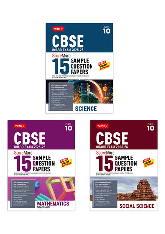 CBSE ScoreMore 15 Sample Papers CBSE Boards -Class 10 Mathematics Standard, Science, Social Science Combo